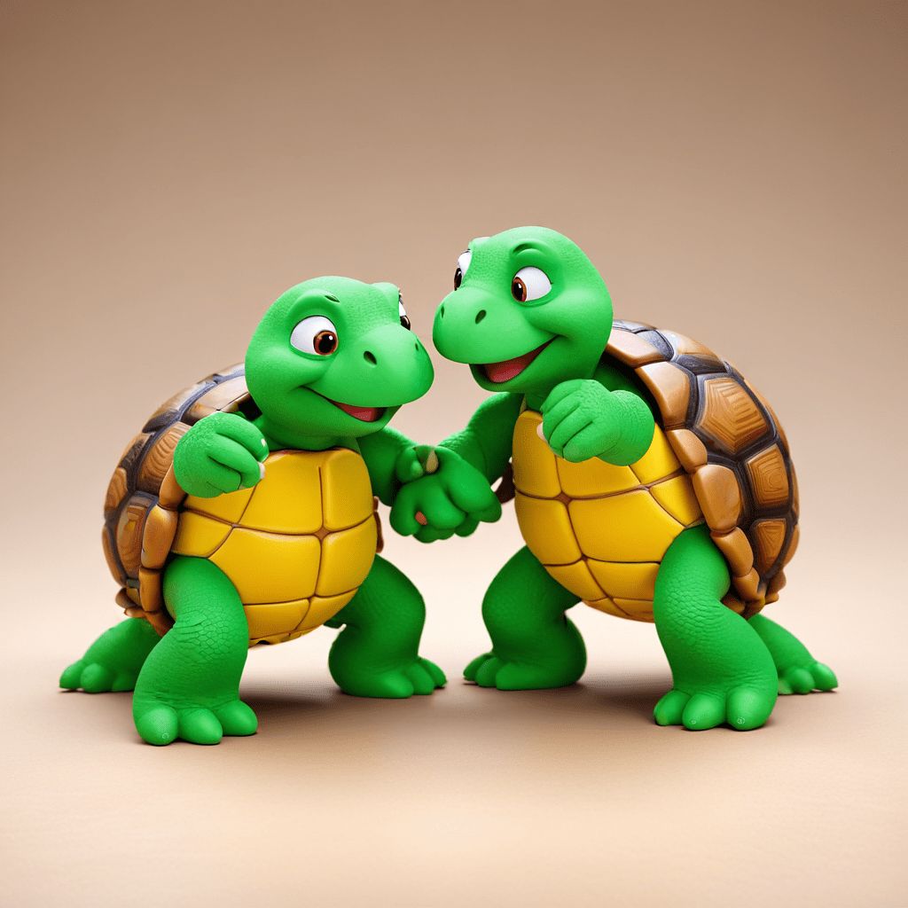 turtle fighting Turtle team work