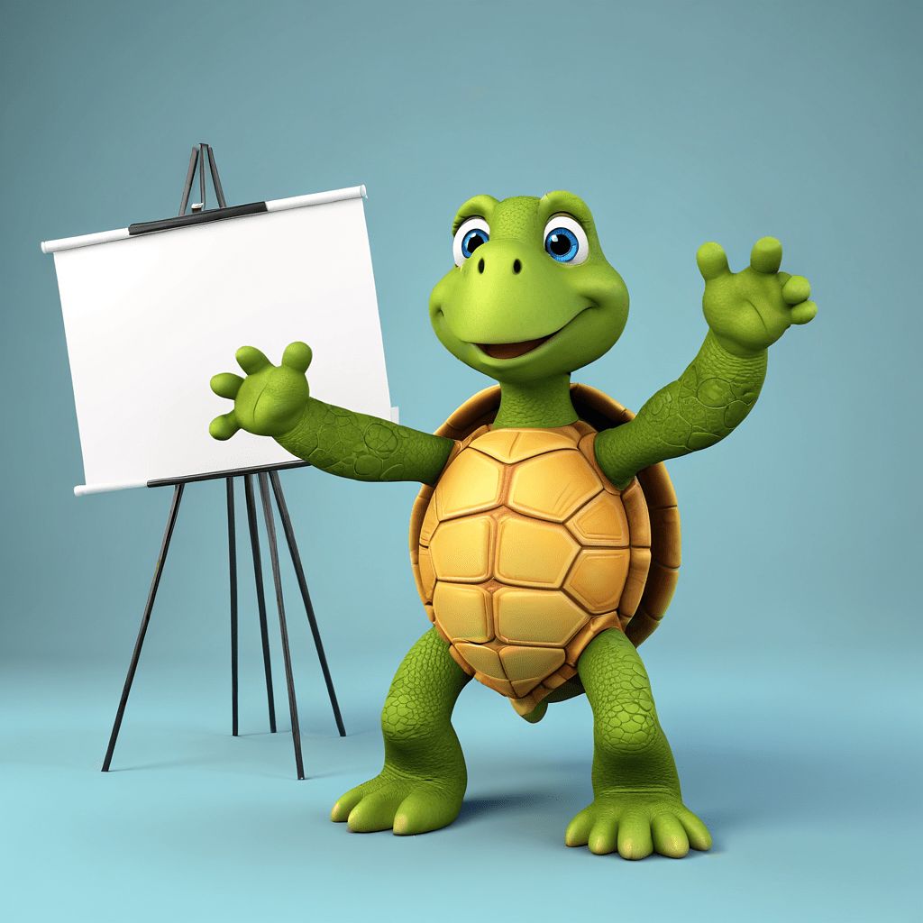 turtle giving a speach turtle giving a talk